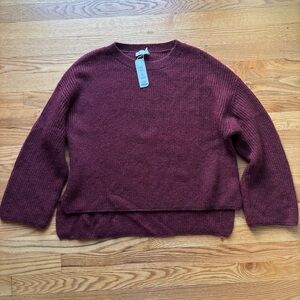 NEIWAI Knitted Box Sweater — Size 6 (Mohair/Wool Blend) — Garnet — NWT